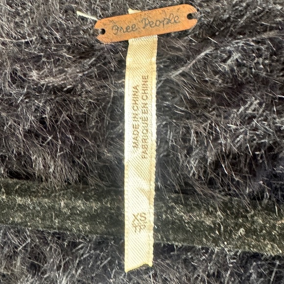 Free People Faux-Fur Open-Front Cardigan, Black, Size XS - Picture 7 of 10